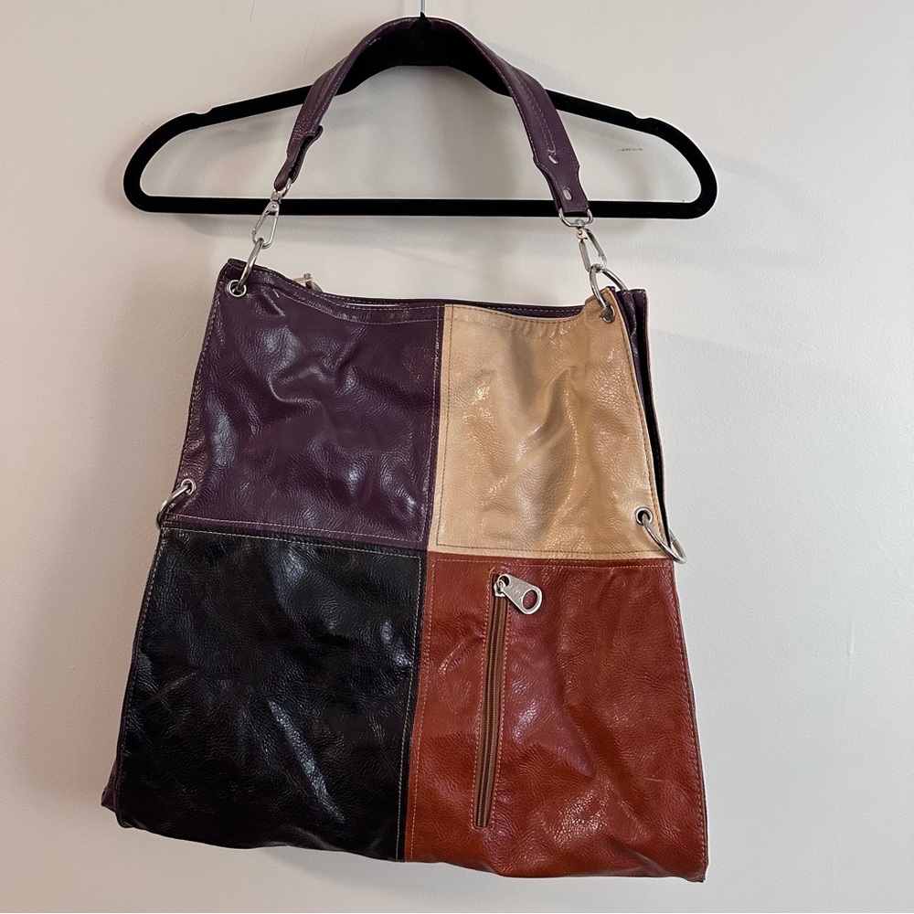 Patchwork Leather Tote Bag - Multicolor